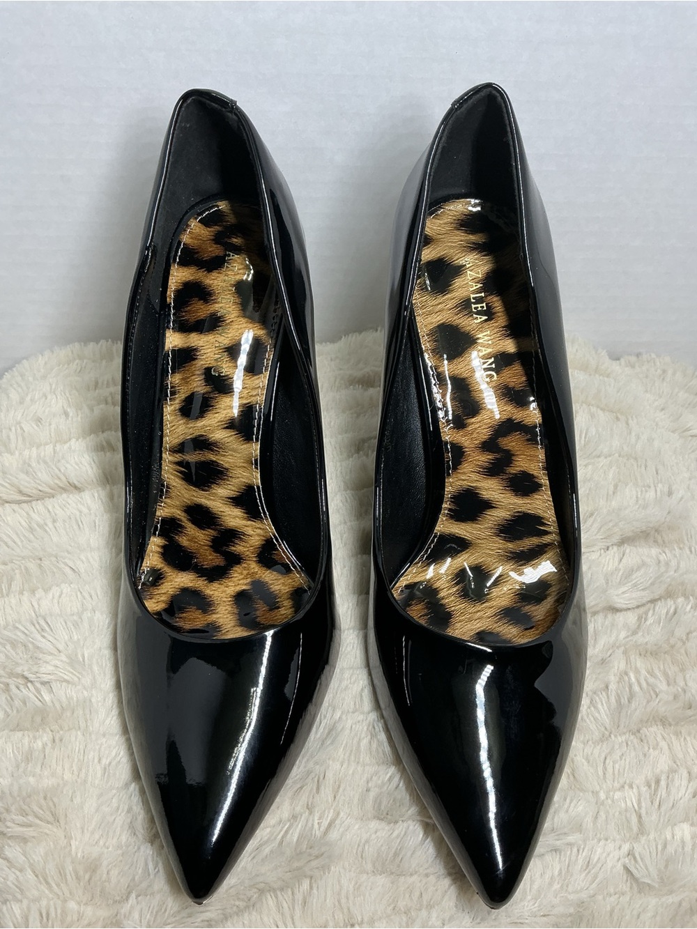 Azalea Wang Black Leopard Print Pointed Toe Stiletto Pumps Women’s Size 9 NWOB - Picture 10 of 16